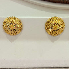 Traditional Round South Indian Gold Stud Earrings